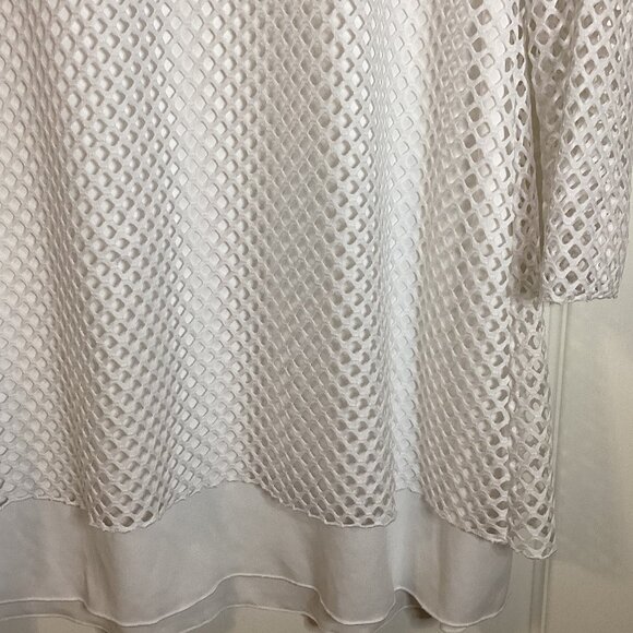 Brochure Women's White Mesh Lined Beach Cover-Up Lingerie Swimming Tunic Size XL - Picture 7 of 9